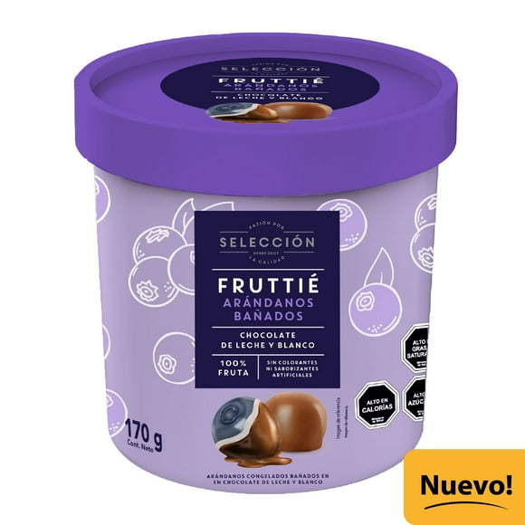 Fruttié Arándanos Bañados en Chocolate de Leche y Blanco, 170 g