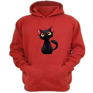 Genérico - Polerón Canguro Gatito Rojo Talla L Unisex