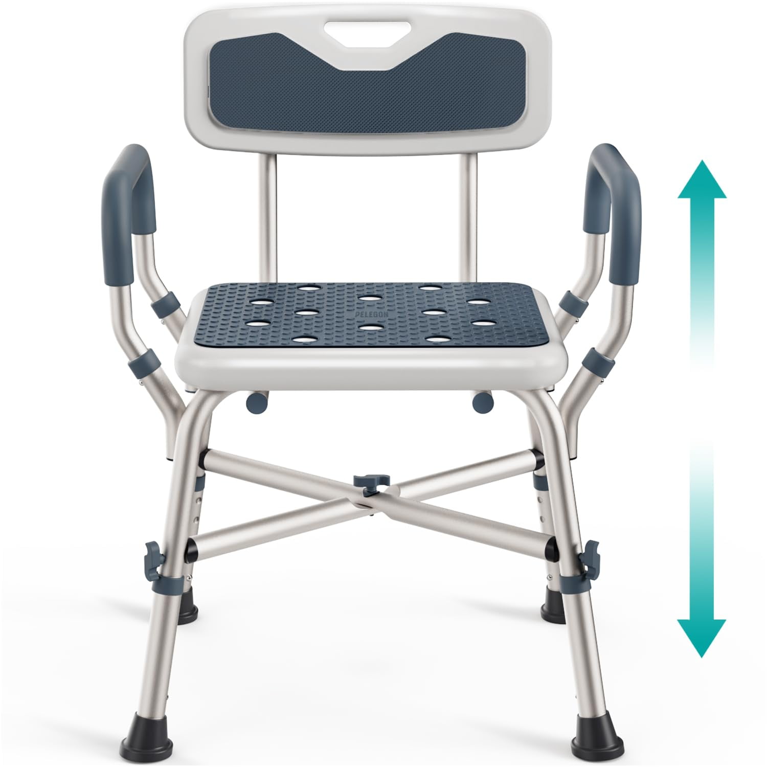 Silla De Ducha Pelegon Heavy Duty Con Reposabrazos Y Respaldo Acolchados, 204 Kg