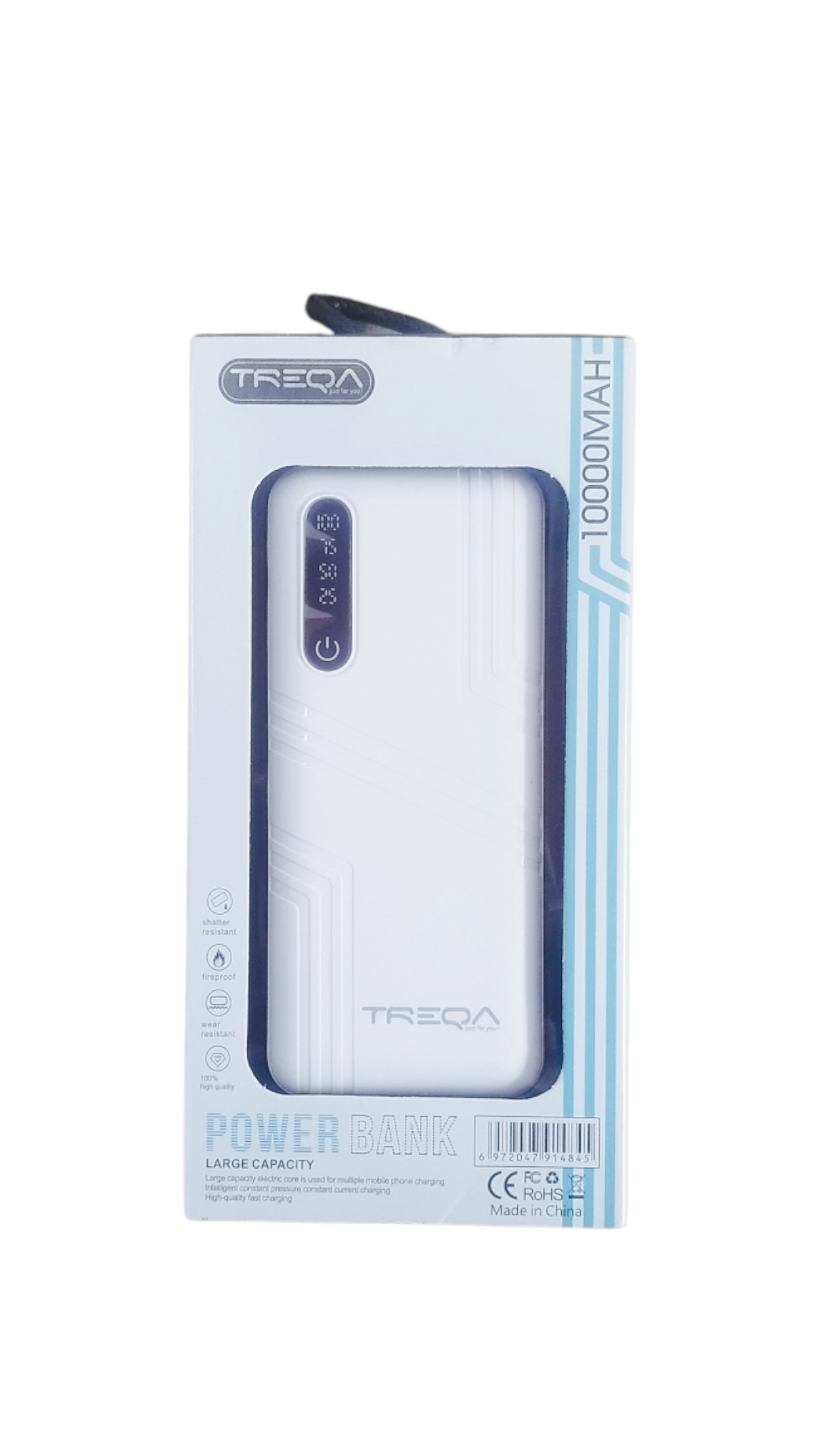 Power Bank Treqa 10000Mah Carga Rápida Con 3 Puertos Usb Y Linterna Led – Batería Portátil Compacta Y Segura Para Dispositivos Móviles