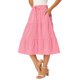thumbnail image 4 of INSPIRE CHIC Falda de Cuadros para Mujer Regreso a Clases Verano Casual Cintura con Cordón Falda Midi de Línea A con Volantes Roja L, 4 of 6