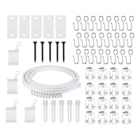 Magideal - Juego De Rieles Para Cortina De Techo Soportes De Montaje Rodillos Ganchos Accesorios De Montaje Para Baño Sala De Estar Balcón Separador De Ambientes , 300Cm