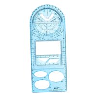 Ioensy - Suministros De Regla Geométrica Multifuncional Plantilla De Dibujo De Matemáticas De Oficina Azul Alto