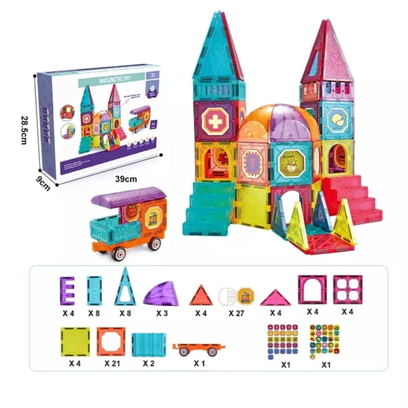 Bloques Imanes Magneticos Diy Castillo 94 Piezas Juego