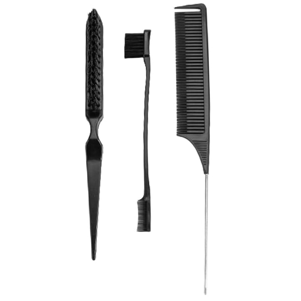 3x peine para pelo con estilo, juego de cepillos para burlarse, peine de separación, cepillo para el pelo con cerdas, juego de cepillos pulidos para a Negro