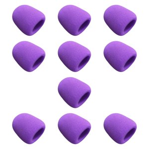 Magideal - Cubierta De Micrófono De 10 Piezas Cubierta De Micrófono De Espuma De Protección De Reemplazo Espesado Resistente Para El Parabrisas Para Discursos , Púrpura
