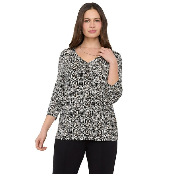 Polera Mujer Recogida Ecru Print Corona