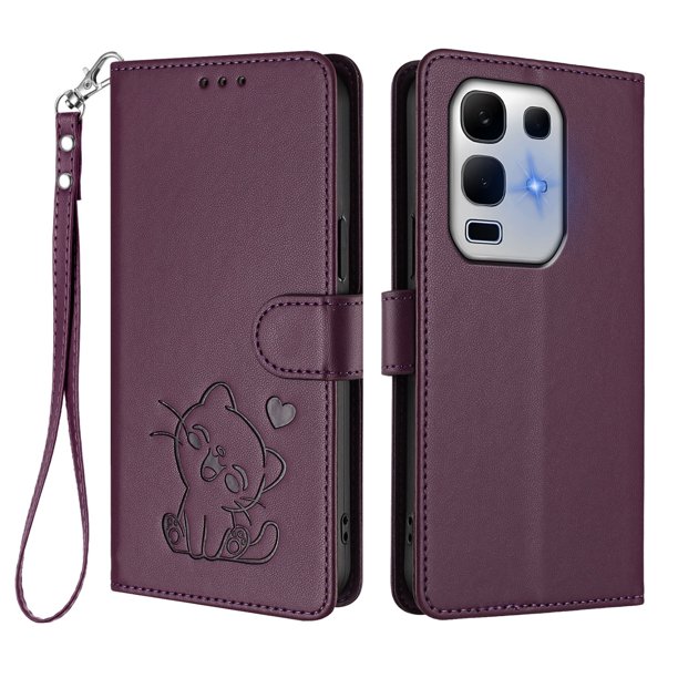 Carcasa Billetera de Cuero Sintético para Infinix Note 50X 5G, Morado Oscuro