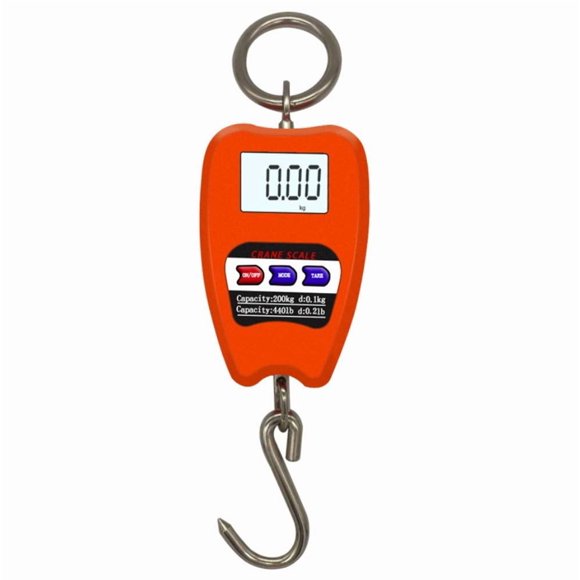 Balanza colgante Kongsen 200 kg digital naranja LCD