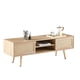 thumbnail image 2 of 55.12" Rattan TV cabinet, double sliding doors for storage, adjustable shelf, solid wood legs, TV console for living room ,natural, 2 of 3
