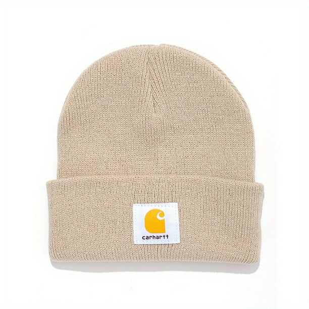 Classic Label Patch Beanie Unisex Candy Color Knit Hat Elastic Lightweight Couple Skull Cap For Women & Men