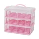 thumbnail image 2 of Porta Cupcakes De 2 Niveles, Portátil, Para Muffins, Galletas, Tartas De Queso, Color Rosa, 2 of 5