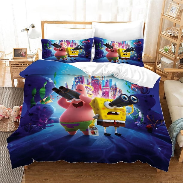 x333 Bed Sheetsed Duvet Cover (without Core) -piece Pillowcase (without Core) Sp&ongeBob Twin Size Bedding Set Bed Linen Square&PantsS 3-Piece Bedding Set (1 Duvet Cover + 2 Pillow Shams) nj333