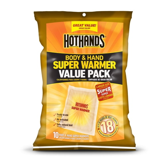 Súper calentadores Warmers HotHands para cuerpo y manos x10