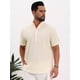 thumbnail image 4 of INSPIRE CHIC Regreso a Clases Camisa Henley para Hombre Cuello Mao Manga Corta Camisa de Lino 2XL Beige, 4 of 5