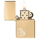thumbnail image 3 of Mechero de bolsillo Zippo, diseño de corazones dobles, latón pulido, 3 of 5