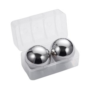 Bothyi - 2 Cubos De Hielo Que Se Enfrían Rápidamente, Esferas De Hielo De Acero Inoxidable Para Vodka, Papá, Hombres, Diámetro 55 Mm, Plata