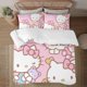 thumbnail image 1 of Hello Kitty 3-Piece Bedding Set For Kids Boys Girls Adult Cartoon Warm Cute Fashion Holiday Present Gift Bed Sheets, 1 of 5