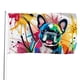thumbnail image 1 of Bulldog Francés Bandera impresa con temática, regalo perfecto para fanáticos, amigos y familiares, y adecuada para actividades al aire libre e interiores, decoraciones de fiesta. 90 cm × 150 cm., 1 of 6