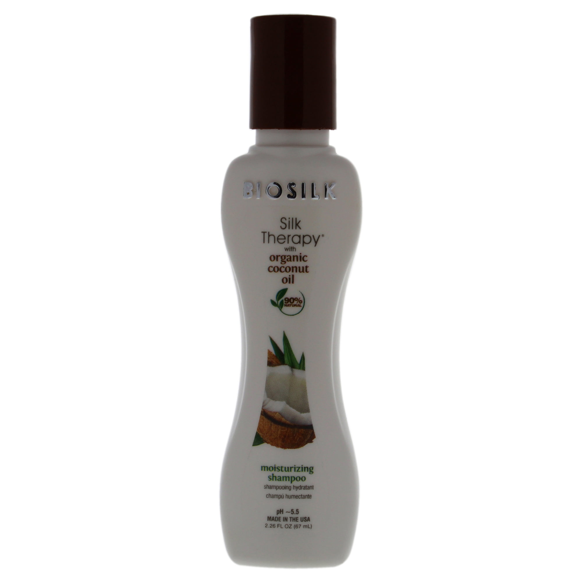 Biosilk - Terapia De Seda Con Champú Hidratante De Aceite De Coco Natural De Para Unisex - Champú De 2,26 Oz