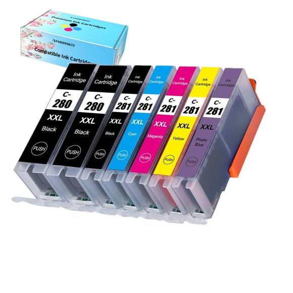 Cartucho de tinta F FINDERS&CO PGI-280 CLI-281 XXL, paquete de 7