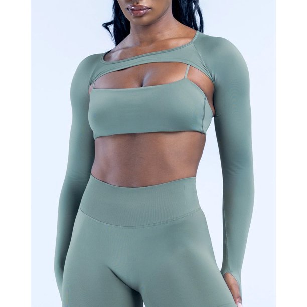 Bolero Deportivo Para Mujer Manga Larga Top Gym
