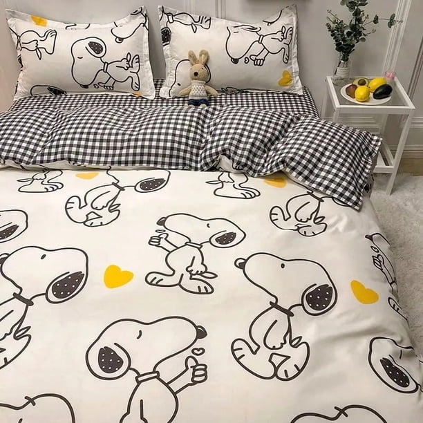 Cute Snoopy Cartoon Duvet Cover Bedding Set 100% Polyester 3D Digital Printing Bedding King Size Printing Children's Gift Bed Sheets