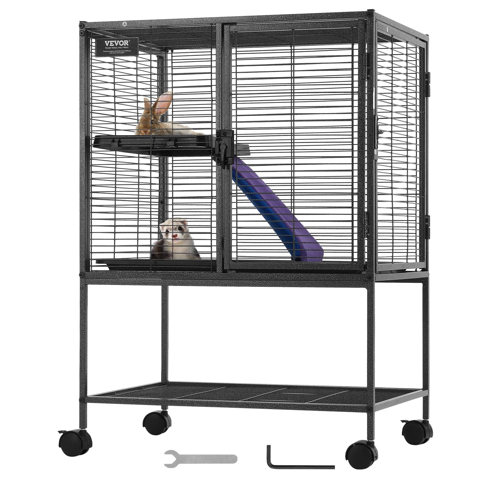 Ferret Jage Vevor 34 Rolling Metal De 2 Niveles Para Animales Pequeños