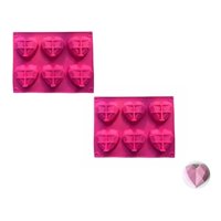 Genérico - Pack X2 Molde Corazon Diamante Molde Corazón Geometrico