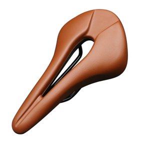 Ioensy - Cojín De Sillín De Bicicleta Hollow Enjoy The Ride Funda De Asiento De Bicicleta De Cuero Pu Marrón