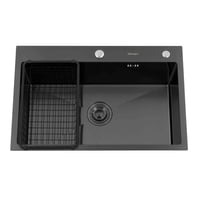 Domsa - Lavaplatos Sobre Cubierta Black 70X46X22 Cm