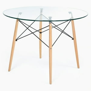Pandalino - Mesa De Vidrio Redonda Elida 120Cm - Diseño Clásico Y Resistente Blanco 120Cm