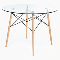 Pandalino - Mesa De Vidrio Redonda Elida 120Cm - Diseño Clásico Y Resistente