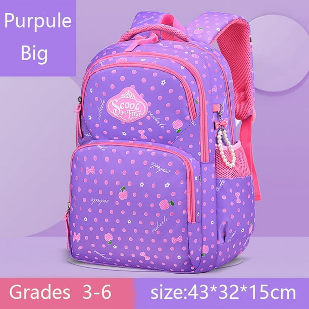 Orthopedic Primary Kid Backpack School Bags for Girls Fruit Flower Color Grades 1-3-6 Children's Backpack Teen Rucksack Mochila