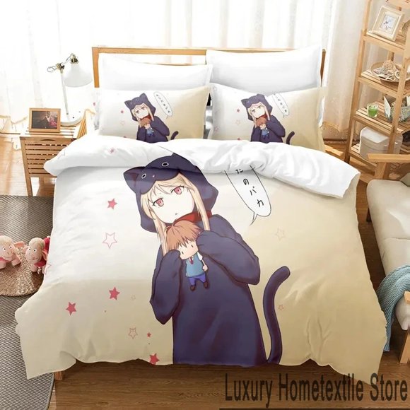 The Pet Girl of Sakurasou Shiina Mashiro Bedding Set Duvet Cover Bed Set Quilt Cover Pillowcase Comforter Size Bed Sheets