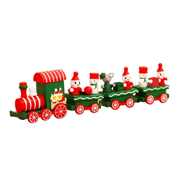 Tren de madera navideño diseño Pascuero Verde