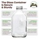 thumbnail image 4 of Botellas de vidrio para leche The Dairy Shoppe 64 oz (paquete de 2) con tapas, 4 of 7