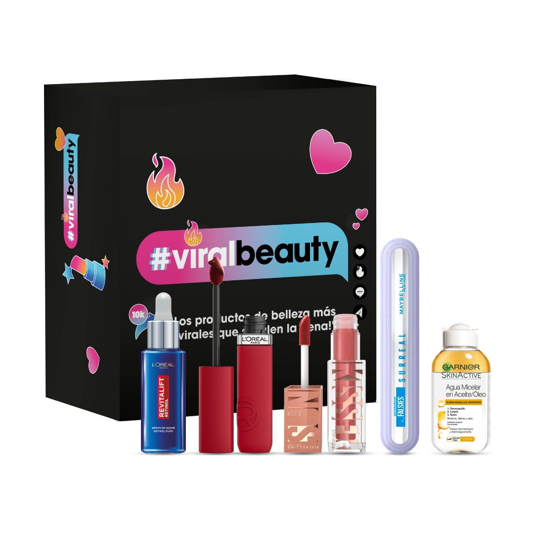 Viral Beauty Box L'Oreal Paris Serum Retinol y Makeup Glam