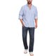 thumbnail image 2 of INSPIRE CHIC Camisas de Vestir a Rayas con Bolsillo en el Pecho para Hombre de Cuello Mao y Manga Larga con Botones 2XL Azul Claro, 2 of 4