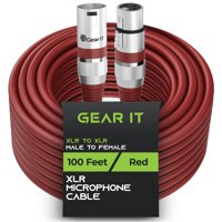 Cables Xlr Gearit Para Micrófono Macho A Hembra, 3 Pines, 30 M, Color Rojo