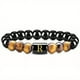 thumbnail image 1 of Natural Tiger Eye Stone 26 Letters Obsidian Elastic Rope Bracelet For Men, 1 of 5