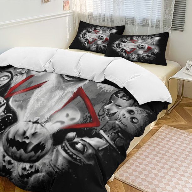 Gray The Nightmare Before Christmas Comforter Set Soft 3 Pcs Twin Bedding Sets Thicken for All Season