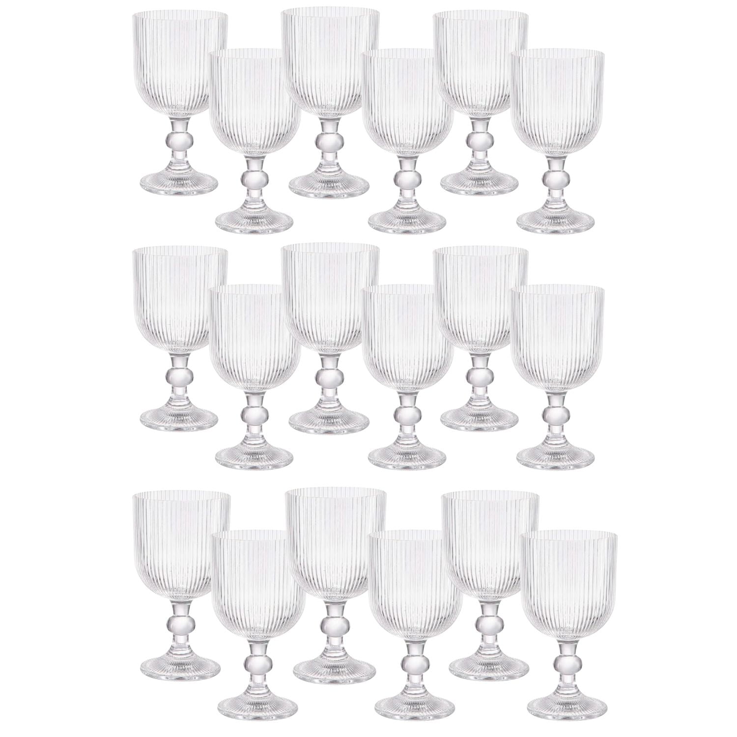 Set 18 Copas Vino Talladas 360ml Lisa Allegra De Vidrio