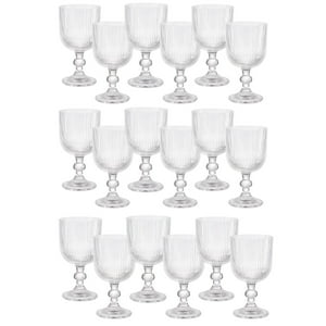 Set 18 Copas Vino Talladas 360Ml Lisa Allegra De Vidrio