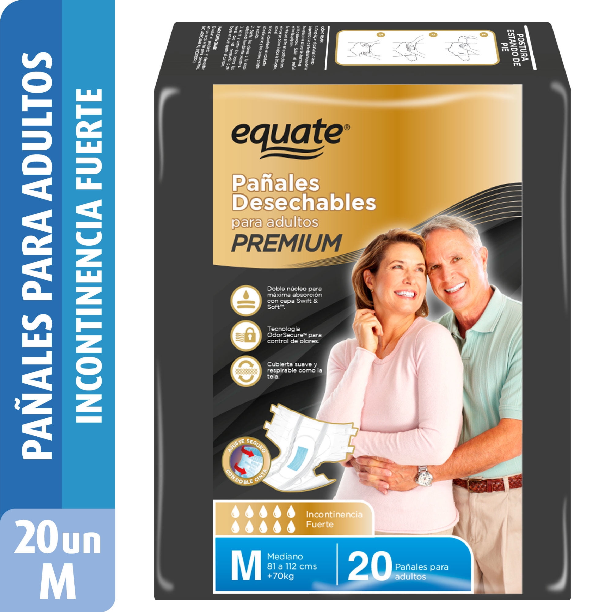 Pañal Adulto Premium M 20 Un Equate