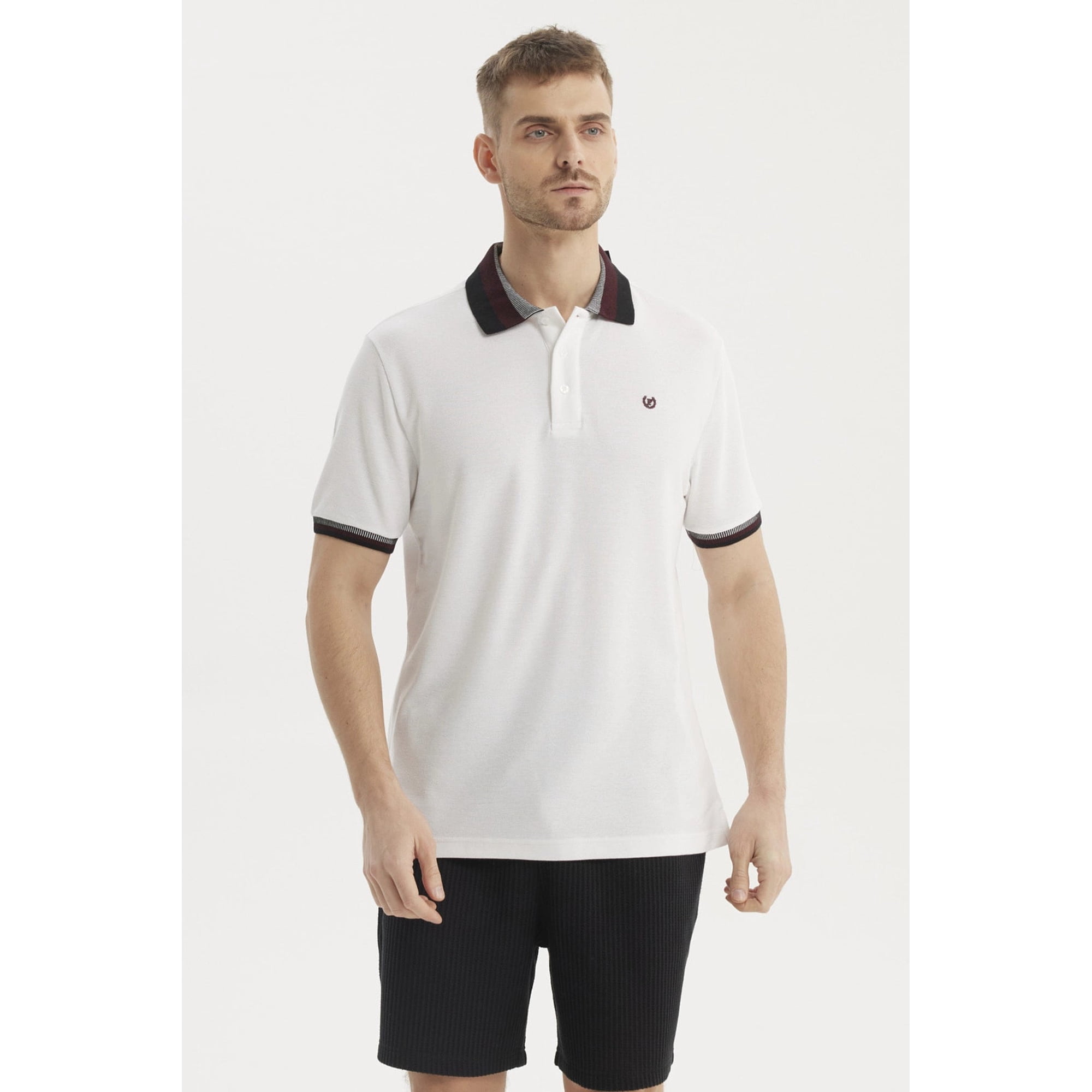 Fashionspark - Polera Hombre Cuello Polo Blanco