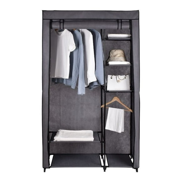 Clóset Wd-5582 Tela 6 Repisas 1 Barra Gris