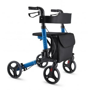 Glomed - Andador Burro Ortopédico Roller 4 Ruedas Plegable Deluxe Negro