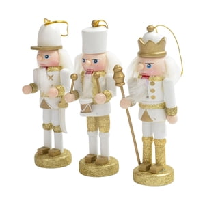 Magideal - 3 Piezas De Figuras De Cascanueces De Navidad De Madera Set Accesorios De Diseño De Escena Juego De Exhibición Coleccionable Marionetas Estatuas Para