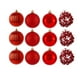 thumbnail image 1 of Set 12 Adornos Navideños Bambalinas Rojo 6cm Decoración, 1 of 3